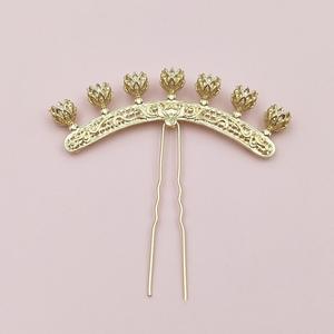 Accessoires <span class=keywords><strong>de</strong></span> bijoux <span class=keywords><strong>de</strong></span> bricolage <span class=keywords><strong>de</strong></span> style ancien Lutin, épingles à cheveux Lotus en alliage, <span class=keywords><strong>couronnes</strong></span> <span class=keywords><strong>de</strong></span> cheveux, chapeaux Hanfu, matériaux artisanaux - Product Image 6