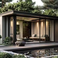 Moderna, ecológica, pequeña estructura de acero, casa prefabricada, luz, salón, Loft, edificio, pequeña casa, Villa, casa prefabricada con características de lujo