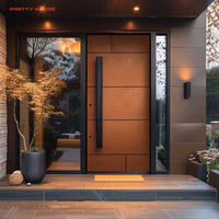 Puertas Pivotantes Modernas de Madera y Vidrio para Exteriores de 60x80 cm, para Uso Comercial en Exteriores
