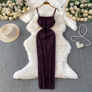 Vestido Maxi Sexy de Verano 2026 para <span class=keywords><strong>Mujer</strong></span>, con Encaje y Corte Ajustado a la Cadera - Product Image 1