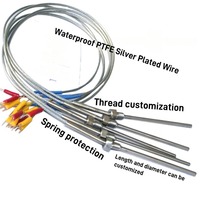 Sensor Industri Grade KLZD KZW-200 PT100 Kawat PTFE Rentang Luas -200C +400C OEM Pengontrol Suhu Baja Tahan Karat 1 Tahun