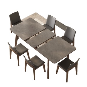 Mesa de Comedor Extensible de Alta Calidad con Mecanismo Minimalista de Losa de Roca - Product Image 1