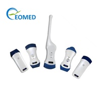 Échographe Doppler couleur sans fil à double tête, sonde d'échographie 128E convexe/transvaginale 2 en 1 DCU19D