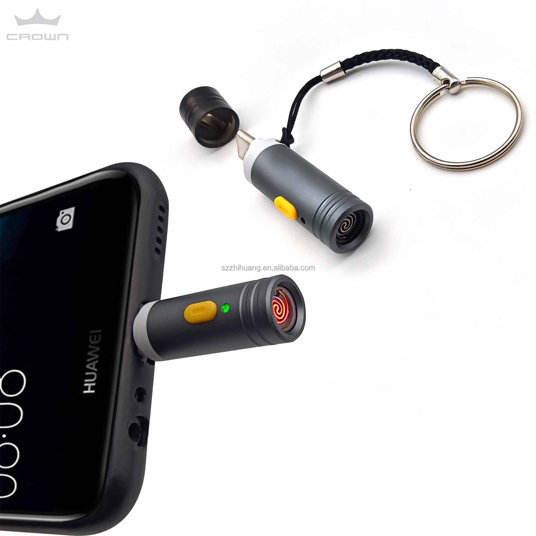 cigarette lighter mobile phone for USB Phone Cigarette Lighter Keychain Portable Electric Rechargeable Lighter Windproof Design Cigarette lighter built into mobile