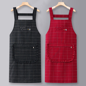 Delantal de algodón puro personalizado con logo 2026, nuevo, delgado, para cocina, hogar, verano, catering, ropa de trabajo comercial para redes privadas. - Product Image 1