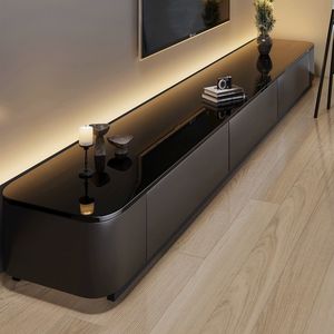 Mueble de <span class=keywords><strong>TV</strong></span> Moderno de Alta Gama en Madera Negra para Sala de Estar, Diseño Estrecho <span class=keywords><strong>y</strong></span> de Pie para Apartamentos Pequeños - Product Image 1