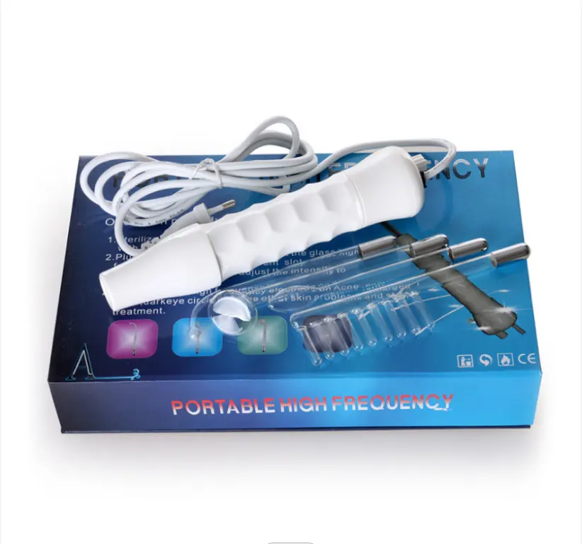 Wholesales Portable Handheld High Frequency 4 in 1 Skin Therapy Wand Electrotherapy Machine