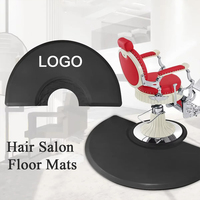 Tapis de sol semi-circulaire commercial HAOYAN en NBR, épaisseur 5/8 pouce, anti-fatigue, antidérapant, bord biseauté, pour utilisation avec fauteuil de salon ou de barbier