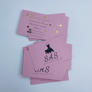 Piccolo ordine biglietto da visita stampa personalizzata inserti di carta grazie carte per sostenere <span class=keywords><strong>la</strong></span> <span class=keywords><strong>mia</strong></span> attività con foglio d'oro timbratura - Product Image 4