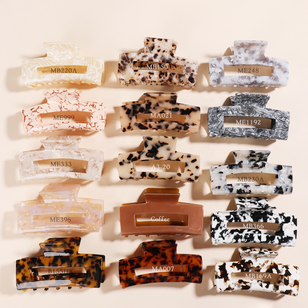 10,2 см новые модные корейские ацетатные большие заколки для волос для женщин набор когтей для волос