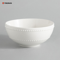 Ensemble de bols en porcelaine céramique de grande capacité à motif de coquille blanche Passe au lave-vaisselle et écologique Design classique pour une utilisation en fête