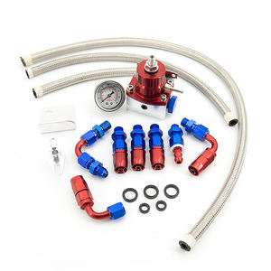 Kit de Regulador de Pressão de Combustível Ajustável de Alta Qualidade AN6 35-75 PSI com Conexões Vermelhas + Azuis e Linha de Óleo Universal FPR-005 - Product Image 1