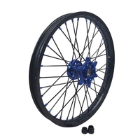 Ensemble complet de roues en alliage d'aluminium CNC, jantes noires, moyeu bleu, rayons argentés, pour moto électrique Surron Talaria Segway, motocross
