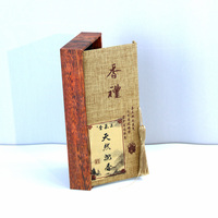 Boîte en tissu d'agarwood personnalisée avec plateau intérieur en EVA, logo sérigraphié, doublure en éponge pour cadeaux - Caractéristiques : laminage mat, impression en relief
