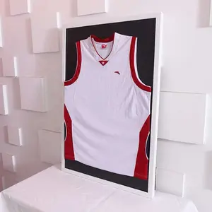 Chất lượng cao hình ảnh Khung 4x6 5x7 6x8 8x10 <span class=keywords><strong>3x3</strong></span> Jersey khung cho bán Áo sơ mi hiển thị khung cổ điển màu đen - Product Image 4