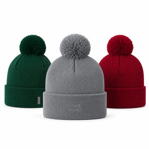 <span class=keywords><strong>Bonnet</strong></span> à pompon brodé avec logo personnalisé, idéal pour le <span class=keywords><strong>ski</strong></span>, le snowboard, les activités <span class=keywords><strong>de</strong></span> plein air, le camping, les magasins <span class=keywords><strong>de</strong></span> détail et les articles promotionnels <span class=keywords><strong>de</strong></span> marque. - Product Image 1