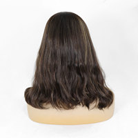 Perruque juive pour femme en cheveux humains vierges chinois, avec dessus en soie couleur mèches, base en soie semi-faite à la main