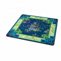 Tapis de Mahjong Américain 33,07 Pouces Bleu Marine en Microfibre Polyester Caoutchouc Naturel Antidérapant Écologique Pliable Portable Ancien