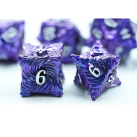 Ensemble de dés métalliques pointus DND Runner Jeu de société Donjons et Dragons COC Cthulhu Couleur unie Multi-faces Numéros blancs D6