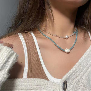 Collana di <span class=keywords><strong>perline</strong></span> di cristallo per donna <span class=keywords><strong>perline</strong></span> di semi di perle collana <span class=keywords><strong>girocollo</strong></span> colorata fatta a mano con pietre preziose della boemia di moda - Product Image 3