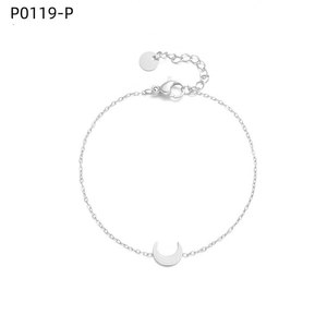 Pulsera de cadena con forma de luna Amy Amy, joyería de moda plateada para mujer, regalo de estilo clásico P0119 - Product Image 1