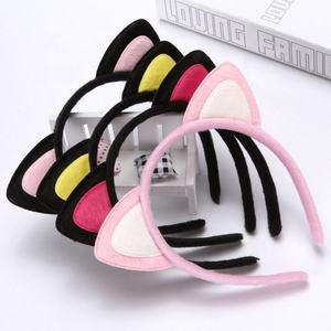 Hot Selling Cute <b>Cat</b> Ear <b>Plush</b> Hair Hoop Fashion <b>Plush</b> Headband Designer Hairband for Women - Product Image 3