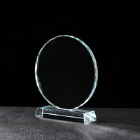 Trophées et médailles en verre cristal rond multifacettes vierges de haute qualité, en gros et à prix abordable, pour souvenirs personnalisés