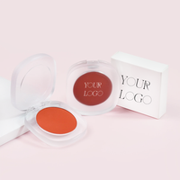 Vegan Single Color Makeup Blush Palette Visage Contour Pigment Orange Pêche Rose Longue Durée Joue Teinte Blush Poudre Cosmétique
