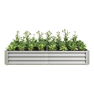 Jardinera Elevada de Acero Galvanizado Estilo Rústico Moderno, para Exteriores, para Verduras, Hierbas, Flores y Frutas, Paquete de 2, MQ USA Warehouse - Product Image 1