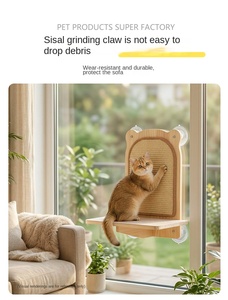 豪华宠物用品猫窗台睡床带吸盘猫吊床床带剑麻抓板适合室内猫使用 - Product Image 5