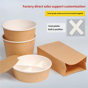 Anpassbare Kraftpapier-Lebensmittelbehälter Faltbare <span class=keywords><strong>Burger</strong></span>-Verpackungsbox für Frittierte Snacks zum Mitnehmen Restaurant Einweg-Lebensmittelverpackung - Product Image 5