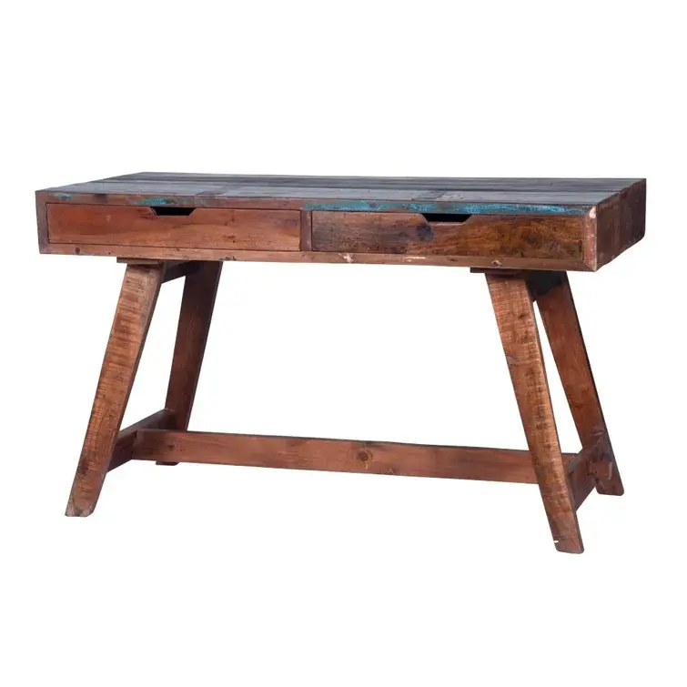 Scrivania legno legno Console Mango tavolo industriale scrivania casa ufficio Vintage vecchio fascino grezzo finitura mobili indiani