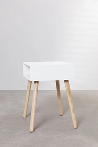 Korean <strong>Yellow</strong> Leg Chest of Drawers Shelf Nightstand Night Stand Storage Organizer Light Wooden <strong>Bedside</strong> <strong>Table</strong> With Certificate - Product Image 4