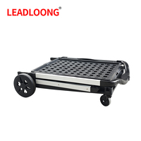LEADLOONG Caisse de rangement pliable à deux niveaux Chariot de courses pliable mobile Utilisation en gros pour la maison
