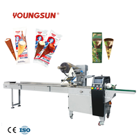 Machine d'emballage multifonctionnelle pour bâtonnets glacés, cornets de crème glacée, barres glacées et aliments surgelés (emballage oreiller)