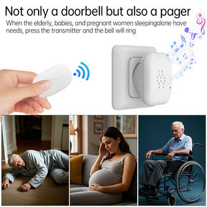SIXWGH 38 Sonneries Sonnette sans fil alimentée par batterie 3 niveaux de volume Aucun fil nécessaire 10A Max. Cheminée actuelle Appartement École - Product Image 5