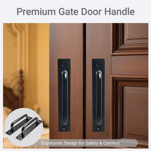 Poignée de porte coulissante de 5,8 pouces en alliage d'aluminium de qualité supérieure, robuste, noire, pour armoire et salle de bain - Product Image 5