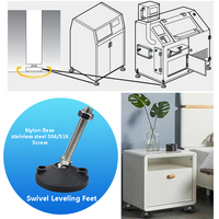 Support de pied de machine de nivellement en acier inoxydable flexible réglable en nylon, profil en aluminium assorti, support de pied M14 avec base de 120 mm