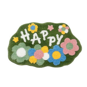 Alfombra de entrada fresca, alfombra de baño de felpa, alfombra absorbente de agua para cocina y inodoro, alfombra de puerta con flores de musgo, alfombra antideslizante para suelo. - Product Image 1