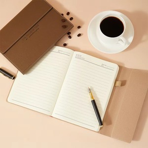 GF alta calidad A5 triple pliegue magnético PU cuero Universidad gobernado cuaderno Oficina escuela forrado diario planificador diario cuaderno - Product Image 5