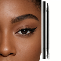 Crayon double embout 2-en-1 pour sourcils et eye-liner, haute qualité, minéral, 4 griffes micro-liquides, waterproof, longue tenue, personnalisable, vente en gros