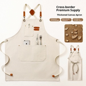 Grembiule da Cucina Senza Maniche in Cotone, Impermeabile e alla Moda, con Logo Personalizzato, Colore Nero Tinta Unita per Ristoranti - Product Image 5