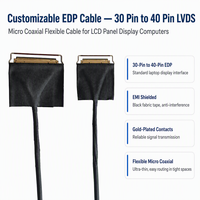 Câble micro-coaxial EDP LVDS 30-40 broches en cuivre plaqué argent avec faisceau de câbles PFA pour écran LCD et ordinateur, personnalisable
