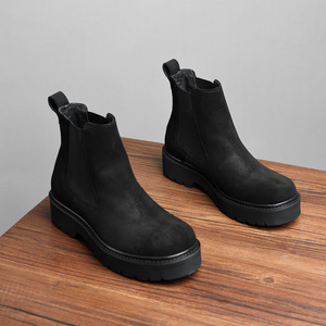 Bottes d'affaires pour hommes en cuir véritable de luxe, automne-hiver, à lacets, respirantes, semelle extérieure en caoutchouc - Product Image 6