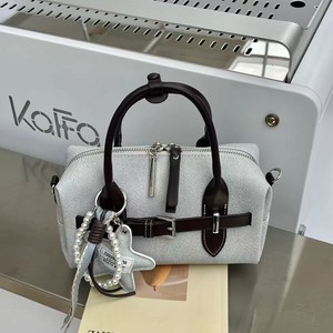 Sacs à bandoulière et sacs travers en cuir véritable contrastant avec fermeture éclair, style cowboy, pour femmes, nouvelle collection haut de gamme coréenne - Product Image 4