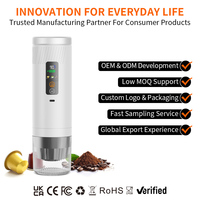 Cafetière portable avec système de préparation 3 en 1 compatible avec les capsules et le café moulu pour les voyages, le camping et la randonnée