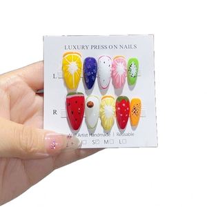 ปลายเล็บปลอมนำเข้าจากต่างประเทศ แบบติดเองได้ สไตล์ยุโรปและอเมริกา: ลายเปลือกหอยใสแบบน้ำแข็ง - Product Image 5