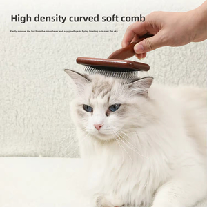 Cepillo de Lujo para Mascotas, Perros y Gatos, Peine de Madera y Metal con Nudos para Eliminar el Pelo Suelto de Gatos y Perros - Product Image 4
