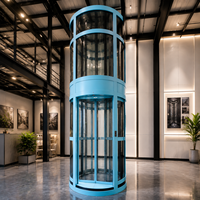Ascenseur de villa moderne et exquis de haute qualité avec porte coulissante, panneaux en acier inoxydable bronze antique, pour supermarché et entrepôt