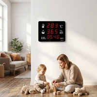 Detector Digital de Calidad del Aire para Montar en la Pared, Medidor de CO2, Temperatura y Humedad, Sensor NDIR, Pantalla LED, Monitoreo Interior con Función de Alarma